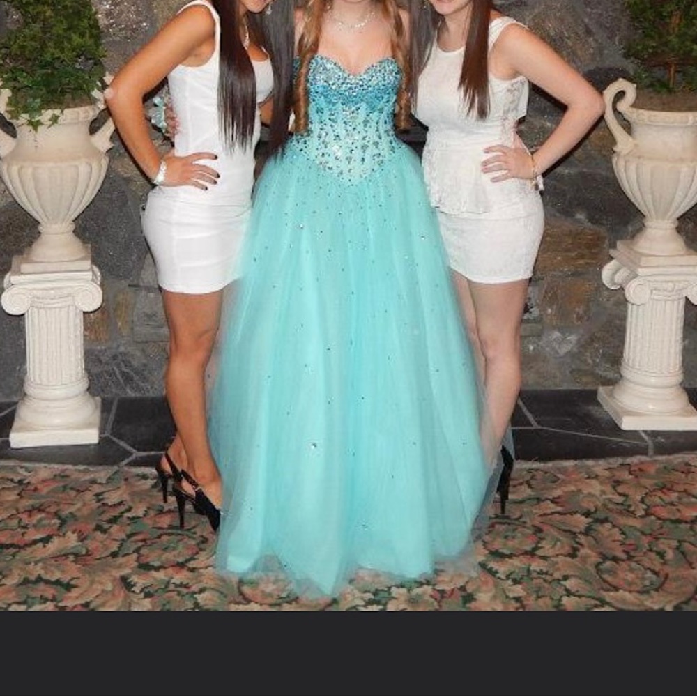 Teal Sweet 16 dress - prom dress - quinceanera dress